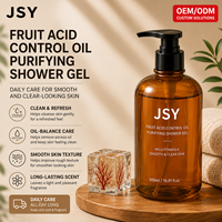 OEM ODM Private Label 500ml Fruitzuur Douchegel Oliecontrole Reinigende Zachte Reiniging Gladde Huidverzorging Langdurige Geur