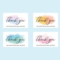 Vente en gros d'étiquettes d'emballage personnalisées noires et blanches, autocollants kawaii, carte de remerciement pour les petites entreprises