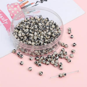 ลูกปัดหินกลมเรียบหลากสี4/6/8/10มม. สำหรับทำเครื่องประดับสร้อยข้อมือ - Product Image 6