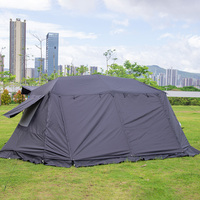 Tente de camping spacieuse à double couche pour l'extérieur avec structure en alliage d'aluminium durable, indice d'étanchéité PU 3000 mm, pour 6 à 8 personnes