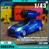 JJRC Mini SYJ-C8827 Pro Voiture RC à l'échelle 1:43 avec caméra, gyroscope, 4 roues motrices, 2.4G, drift racing à proportionnalité totale, FPV, télécommande