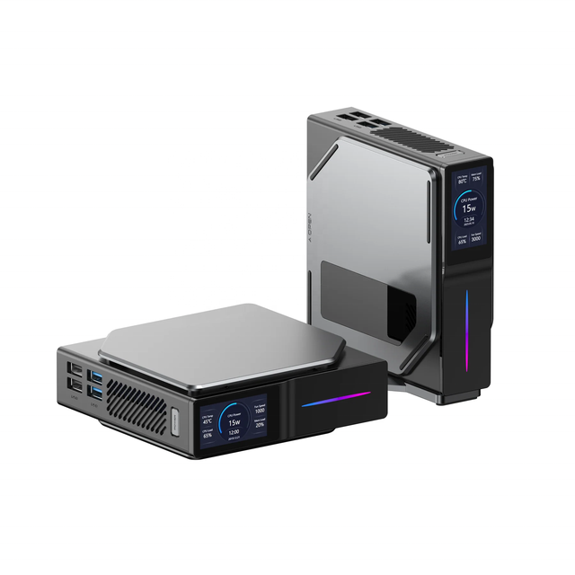 CYX S1 Mini PC With LCD Screen, Intel Alder Lake-N95 16GB DDR4 512GB M.2 SSD Vertical Mini Computer for Home/Office.