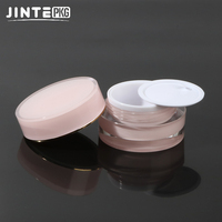 Pot en plastique vide de 50 ml à double paroi de couleur rose personnalisé avec logo imprimé pour les pots de gel pour les ongles et les soins de la peau