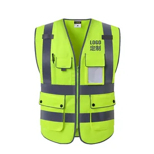 Gilet de sécurité réfléchissant de sécurité, Fluorescent, haute visibilité, personnalisé, idéale en cas d'urgence, vente en gros, livraison gratuite