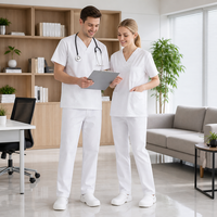 Ensemble de blouses médicales unisexe en polycoton, coutures durables, multi-poches, vente chaude pour le secteur médical et les spas