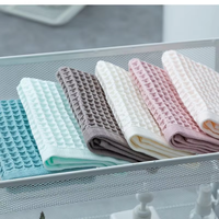 Meilleure vente Serviette gaufrée 100% coton pour enfant, couleur unie, douce, absorbante, avec trous de ventilation en nid d'abeille, réutilisable, écologique, pour le bain