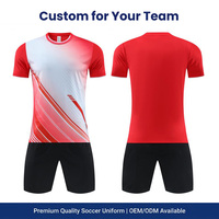 Conjunto de Camiseta y Pantalones Cortos de Fútbol Juvenil Personalizados, Sublimación en Malla de Poliéster con Logotipo, Camiseta de Fútbol OEM al por Mayor