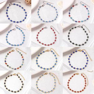 Evil Eye <b>Bracelet</b> <b>Copper</b> Alloy Unisex Minimalist Design Mixed Color Chain Jewelry Yiwu Origin - Product Image 1