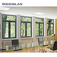 Ventanas de Aluminio Rogenilan con Mosquitera, Ventana de Vidrio de Aleación de Aluminio con Puente Térmico Roto, Ventana Abatible de Aluminio para Casa