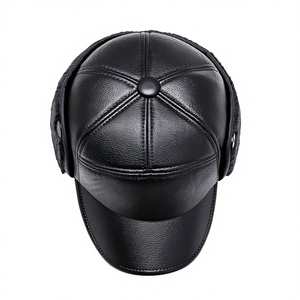 Casquette <span class=keywords><strong>d</strong></span>écontractée unisexe <span class=keywords><strong>d</strong></span>'hiver pour homme <span class=keywords><strong>d</strong></span>'âge moyen, en toile brossée à 6 panneaux, avec protection auriculaire, style baseball, embossée - Product Image 6