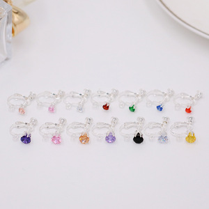 Pendientes de clip chapados en oro con circonita incrustada en forma de campana, tornillo ajustable para orejas perforadas, accesorios de joyería DIY - Product Image 3