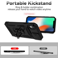 Coque de téléphone antichoc anti-chute avec anneau et support magnétique pour iPhone XR