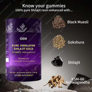 Gomitas de oro OEM del Himalaya Shilajit para adultos Gestión de la energía y soporte inmunológico Gummy Candy - Product Image 3
