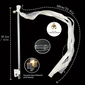 Guirlandes de mariage avec modes lumineux colorés, baguette féerique LED en soie avec clochettes, alimentées par piles pour mariages - Product Image 6