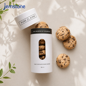 Custom Kraft Tube Packaging for Food Container Cardboard Paper Cylinder Packaging with Window Sustainable Cookie <b>Nut</b> Paper Tube - Product Image 3
