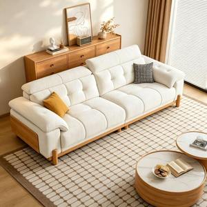 <b>Sofa</b> <b>Wooden</b> <b>Frame</b> Three Seat Couch Tufted Living Room <b>Sofa</b> for Apartment Hotel - Product Image 3