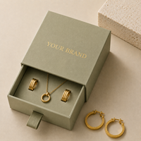 Boîte cadeau de luxe personnalisée pour bijoux avec ruban, emballage en papier recyclé pour bague, bracelet, collier, logo personnalisé