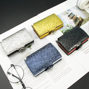 Hot Sale Metallic Leather Slim Minimalist Style Credit <b>Card</b> <b>Holder</b> <b>Wallet</b> Men Anti-rfid Large Capacity Pop up <b>Wallet</b> Cardholder - Product Image 6