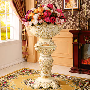 Ornements de colonnes romaines de style européen, vases luxueux en céramique du sol au plafond pour le salon, compositions florales sèches - Product Image 2
