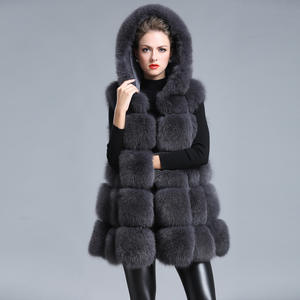 Automne et hiver nouveau gilet à capuche en fourrure mis en fourrure de renard version coréenne du manteau chaud épaissi de style long grande taille - Product Image 3