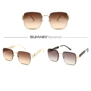 New Trending Luxury Square Frames Metal Sun Glasses Women Premium Quality UV400 Protection Sunglasses Custom Logo Shades - Product Image 2