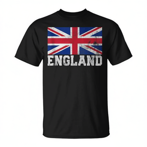 Camiseta con la bandera Union Jack de Inglaterra para hombre y mujer, ropa informal de algodón negro - Product Image 2