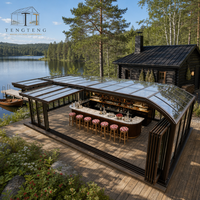 Véranda mobile moderne en aluminium et verre préfabriquée avec un design d'enceinte extérieure en verre pour serres et villas résidentielles
