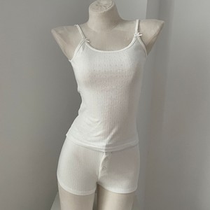 Brandy BM floreale due pezzi Set <span class=keywords><strong>pigiama</strong></span> da casa 100% canotta di cotone elastico vita Hot Pants canottiera per abbigliamento femminile - Product Image 5