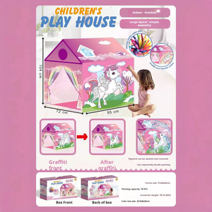 Cha mẹ con tương tác trong nhà miễn phí tự làm graffiti trẻ em Lều dễ dàng lưu trữ có thể giặt trò chơi Lều đồ chơi - Product Image 5