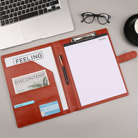 Logotipo personalizado Mul-tifunctional A4 Pu cuero Carpeta de archivos Oficina de negocios Contrato Titular Sobre Carpeta Caso