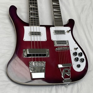 R-Brand Double Neck Electric <strong>Bass</strong> 4+<strong>6</strong> <strong>Strings</strong> Red Chrome Hardware Free Shipping - Product Image 6