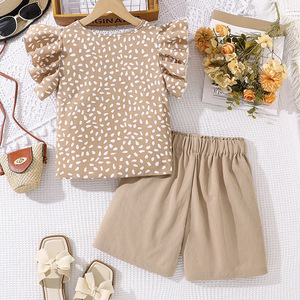 Veste et short d'été à manches courtes et col en V pour filles, motif solide pour fêtes et anniversaires, robe de princesse pour enfants, nouveauté 2025 - Product Image 3