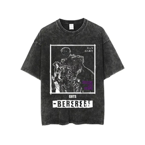 T-Shirt con Grafica <span class=keywords><strong>Anime</strong></span> per <span class=keywords><strong>Coppie</strong></span>, Magliette Vintage Lavate con Stampa Cartoon Personalizzata 2D Manga per Uomo e Donna - Product Image 2
