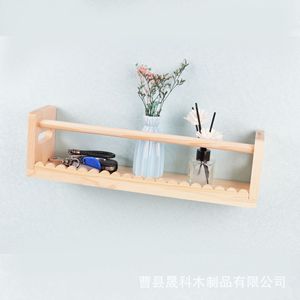Wooden Wall Mounted <b>Shelf</b> Natural Color Rectangle Multipurpose Storage <b>Rack</b> For Living Room Entryway Durable - Product Image 4