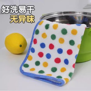 Paño de cocina de forro polar coral con lunares, grueso y altamente absorbente, con cuerda para colgar, para limpieza de cocina - Product Image 4