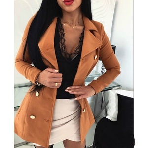 Veste Blazer en laine pour <span class=keywords><strong>femme</strong></span>, tenue de soirée, Slim, costume pour le bureau, vêtements d'extérieur à manches longues, automne hiver, 2020 - Product Image 4