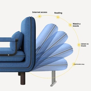 Divano Letto Multifunzionale Convertibile con Telaio in Plastica e Cuscino in Spugna, Sedia Pieghevole Ecologica per <span class=keywords><strong>Soggiorno</strong></span> - Product Image 5