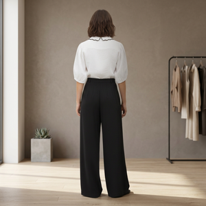 Stylish Asymmetrical Crop <b>Top</b> <b>White</b> <b>Tie</b> Front Puff Sleeve Lightweight Soft Fabric Comfortable Summer Blouse Retro Design Casual - Product Image 3