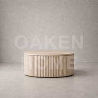 Table basse ovale moderne OAKEN pour salon, meubles de luxe haut de gamme, table basse longue en bois massif artisanal, meubles pour la maison