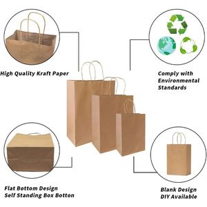 Custom Logo Recyclable <b>Biodegradable</b> Luxury Supermarket Promotion Brown Kraft Cotton Rope Handle Carry Food <b>Packaging</b> Paper Bag - Product Image 3
