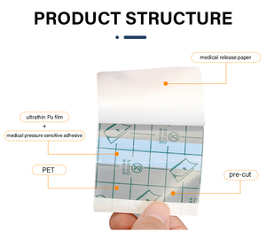 Apósito Transparente de Malla de PU, Impermeable, Adhesivo, de Grado <span class=keywords><strong>M</strong></span>édico, para Reparación de Tatuajes y Piel - Product Image 2