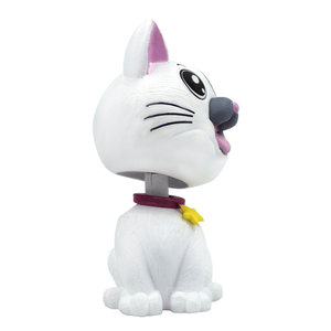 ตุ๊กตาแมวสีขาวเทาติดตั้งบนคอนโซลรถยนต์ ของตกแต่งรถยนต์น่ารัก ของเล่นเรซิ่นสำหรับตกแต่งบ้าน สำนักงาน ของขวัญ - Product Image 2