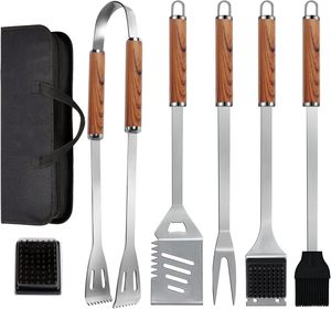 Vente flash : Ensemble de 7 ustensiles de <span class=keywords><strong>barbecue</strong></span> en acier inoxydable avec sac de rangement - Product Image 1
