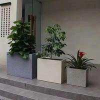 Jardinière rectangulaire d'extérieur en fibre de verre, pot de fleurs, bac à plantes, décoration de patio