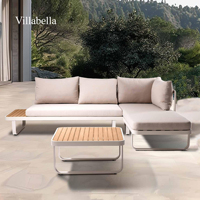 Ensemble de canapés sectionnels d'extérieur en aluminium Mobilier de jardin moderne Canapé de patio de luxe résistant aux intempéries pour Villa Hôtel