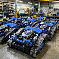 Vente directe d'usine, tondeuse à gazon robotisée portable à commande à distance, de qualité industrielle, alimentée au diesel, pour la maison et le jardin