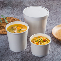 Contenants alimentaires jetables en papier personnalisables en gros avec couvercles, compatibles micro-ondes et congélateur, pour Noël et Thanksgiving (Blanc)
