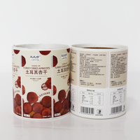 Haute qualité personnalisé imprimé rouleau autocollants adhésifs fruits secs collations verre pot en plastique étiquette d'emballage pour les aliments