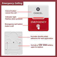 Système d'appel infirmier sans fil, bouton d'appel d'urgence avec indicateur LED, téléavertisseur pour patients pour hôpital, clinique, maison de retraite