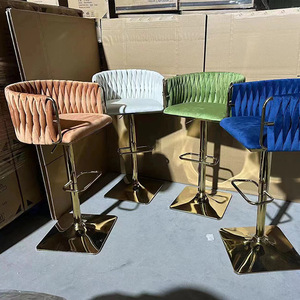 <span class=keywords><strong>Tabouret</strong></span> de bar en velours de luxe-Hauteur réglable et sièges élégants - Product Image 2